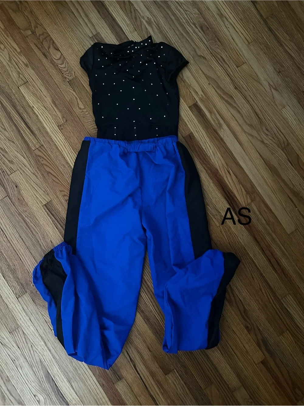 Weissman Royal Blue Track Pants with Black Side Panels. Worn for Tap Dance